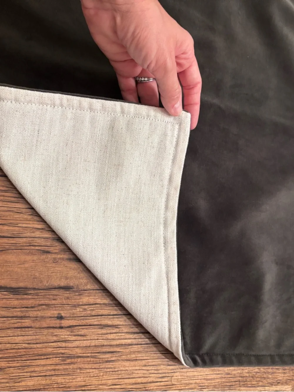Black Gray Velvet Linen Back Pillow Cover 23x23 Zip OEKO-TEX Modern Luxe